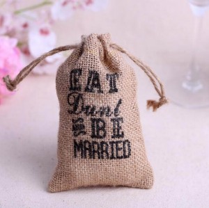 Burlap Wine Bag Candy Bag-Eat, Drink and Be Married 