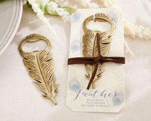 Gilded Antique Gold Peacock Feather Bottle Opener 