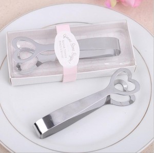 Heart-shaped stainless steel sugar tongs baby candy pick favor 