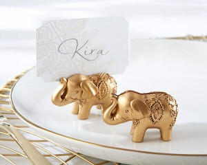 Lucky Golden Elephant Table Decoration Place Card Holder Favor