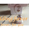 Silver Bell with Heart Charming Place Card Holder