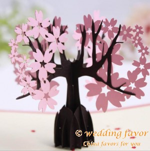 3D greeting cards cherry blossom birthday paper cards
