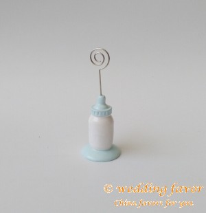 Classic Resin Nursing Bottle Place Card Holder-Blue