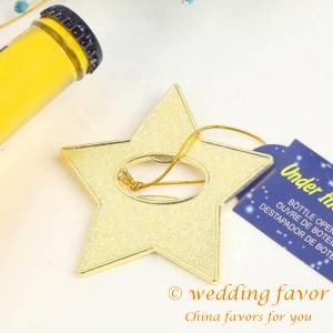 Gold Star Bottle Opener "Under The Star' Wedding Favor