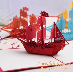 Sailing Boat Handmade 3D Pop UP Greeting Cards