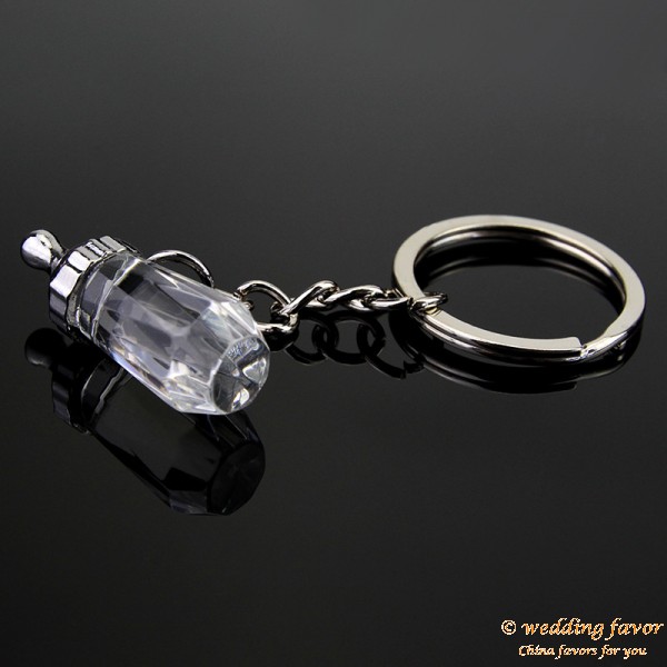 Crystal baby bottles keychain wedding party favor