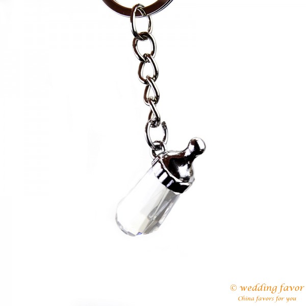 Crystal baby bottles keychain wedding party favor