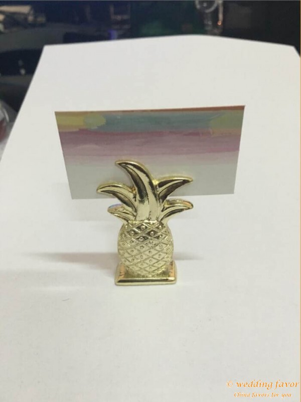 Gold Resin Pineapple Place Card Holder Favor