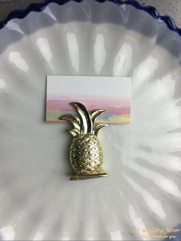 Gold Resin Pineapple Place Card Holder Favor