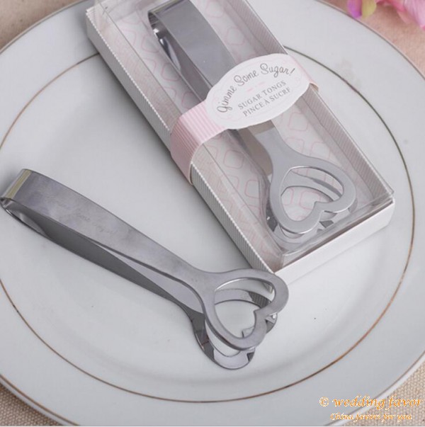 2X Stainless Steel Love Heart Sugar Ice Tong Kitchenware Wedding Favors W5V7