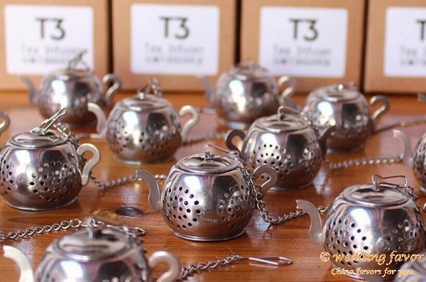 Stainless Steel Round Teapot Tea Infuser Wedding Favor